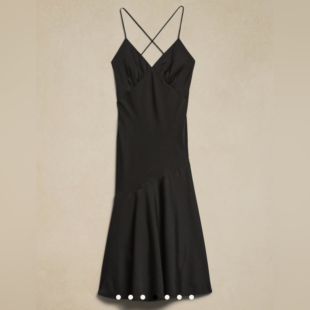 BANANA REPUBLIC BLACK MIDI DRESS - Picture 4 of 7